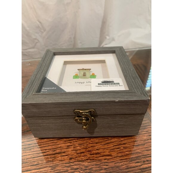 DEMDACO Sharon Nowlan "Happy Home" Grey 6x3" Wood Decorative Keepsake Box NWT - Picture 3 of 11